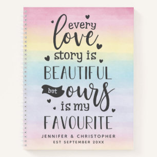 Rainbow Favourite Love Story Couple's Scrapbook Notebook