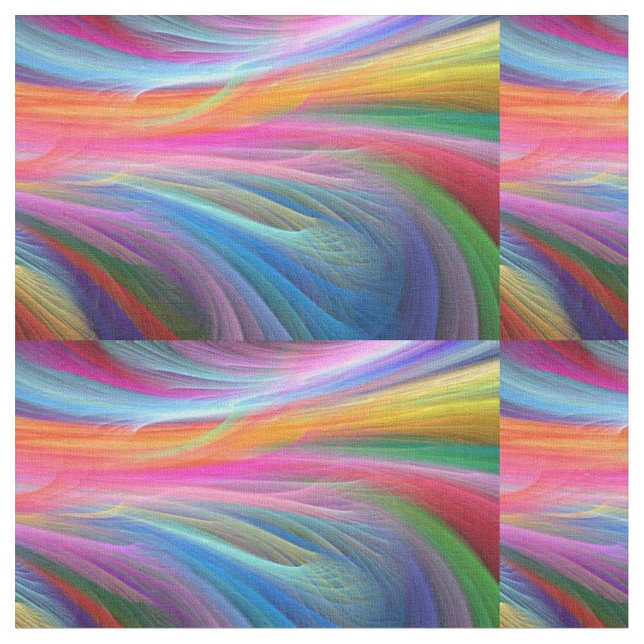 rainbow feather.png fabric (Close Up)