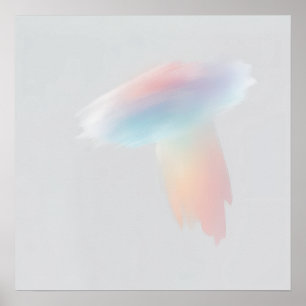 Rainbow Feather Poster Pastel Minimal Nature Wal