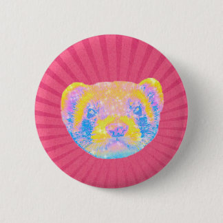 Rainbow Ferret 6 Cm Round Badge
