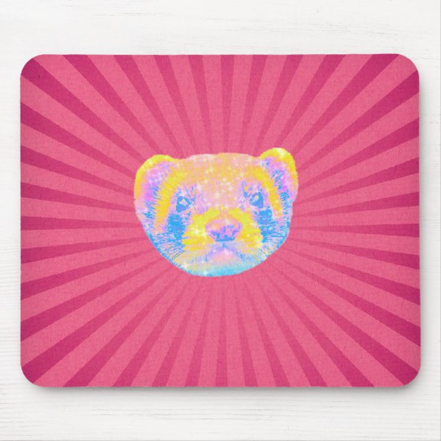 Rainbow Ferret Mouse Mat (Front)