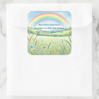 Rainbow / Field & Quote Square Sticker