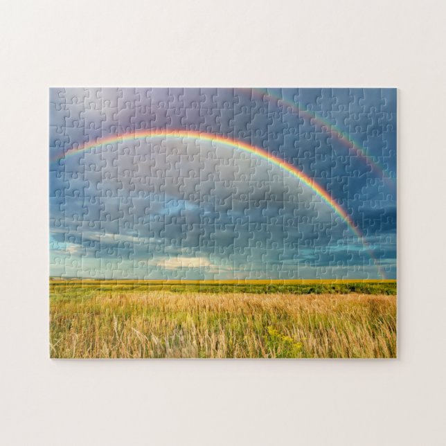 Rainbow Field USA Countryside Complex Jigsaw Puzzl Jigsaw Puzzle (Horizontal)