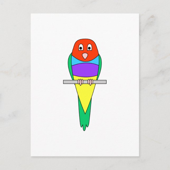 Rainbow Finch Bird. Colourful Gouldian. Postcard (Front)
