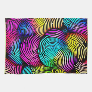Rainbow Fingerprint Dreams Tea Towel
