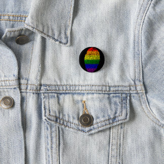 Rainbow Fingerprint LGBT Pride pin button