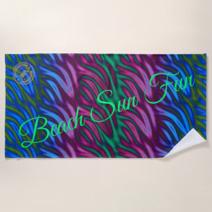Rainbow Fire Beach Towel