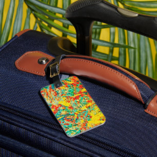 Rainbow Fireworks Celebration Art Abstract Luggage Tag