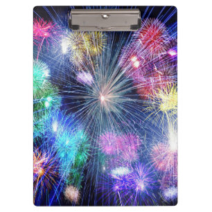 Rainbow Fireworks Clipboard