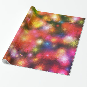 Rainbow Fireworks Colourful Festive Christmas Wrapping Paper