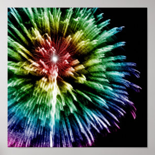 Rainbow fireworks print