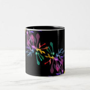 Rainbow Fireworks Print Two-Tone Coffee Mug