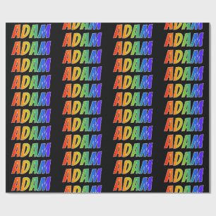 Rainbow First Name "ADAM"; Fun & Colourful Wrapping Paper