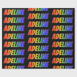 Rainbow First Name "ADELINE"; Fun & Colourful Wrapping Paper
