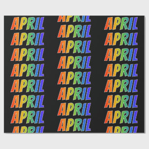 Rainbow First Name "APRIL"; Fun & Colourful Wrapping Paper