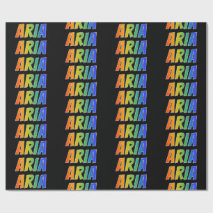 Rainbow First Name "ARIA"; Fun & Colourful Wrapping Paper