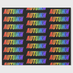 Rainbow First Name "AUTUMN"; Fun & Colourful Wrapping Paper