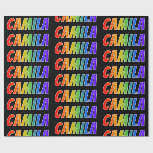 Rainbow First Name "CAMILA"; Fun & Colourful Wrapping Paper