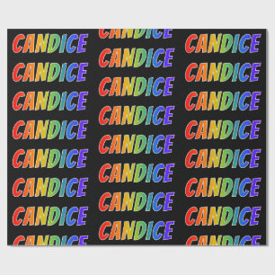 Rainbow First Name "CANDICE"; Fun & Colourful Wrapping Paper