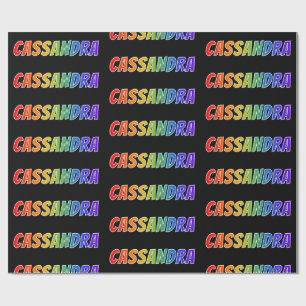 Rainbow First Name "CASSANDRA"; Fun & Colourful Wrapping Paper