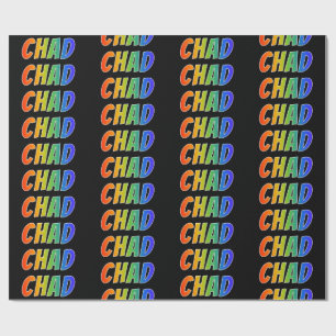 Rainbow First Name "CHAD"; Fun & Colourful Wrapping Paper