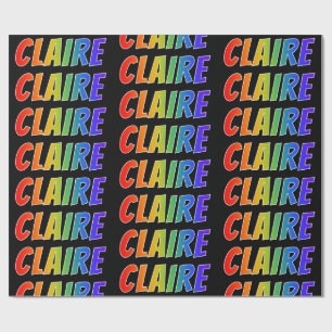 Rainbow First Name "CLAIRE"; Fun & Colourful Wrapping Paper