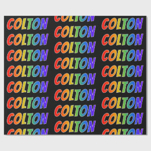 Rainbow First Name "COLTON"; Fun & Colourful Wrapping Paper