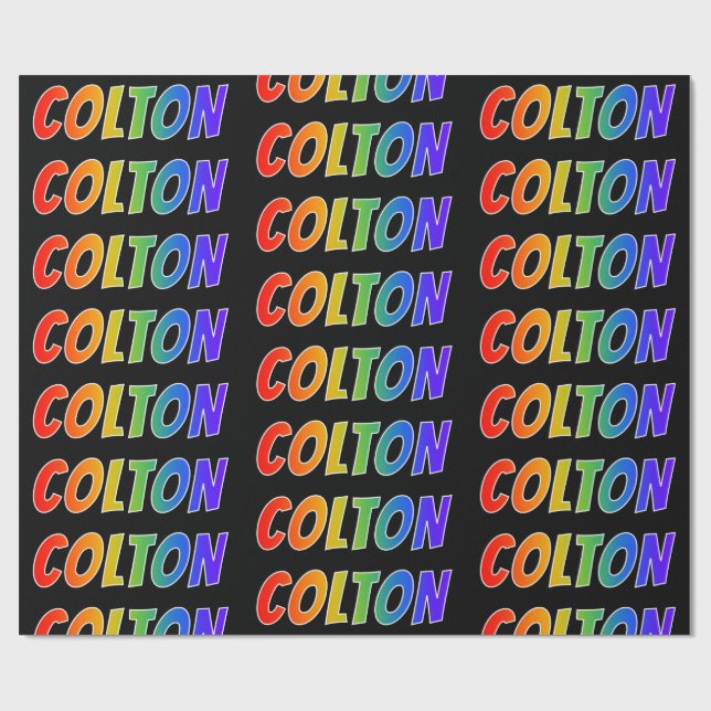 Rainbow First Name "COLTON"; Fun & Colourful Wrapping Paper (Flat)