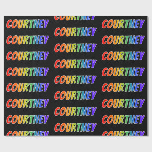 Rainbow First Name "COURTNEY"; Fun & Colourful Wrapping Paper
