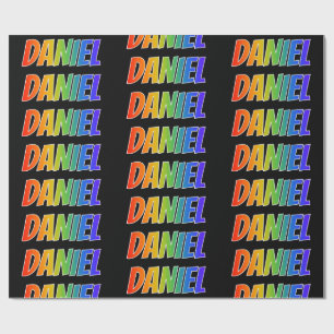Rainbow First Name "DANIEL"; Fun & Colourful Wrapping Paper