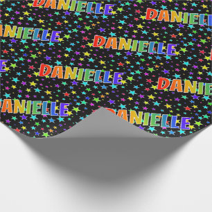 Rainbow First Name "DANIELLE" + Stars Wrapping Paper