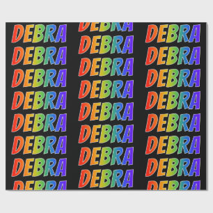 Rainbow First Name "DEBRA"; Fun & Colourful Wrapping Paper