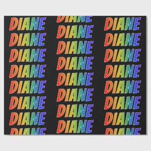 Rainbow First Name "DIANE"; Fun & Colourful Wrapping Paper