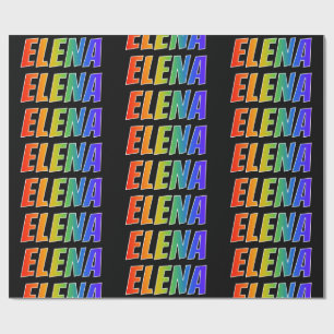 Rainbow First Name "ELENA"; Fun & Colourful Wrapping Paper