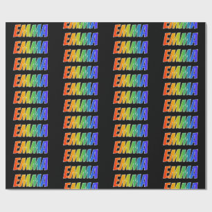Rainbow First Name "EMMA"; Fun & Colourful Wrapping Paper