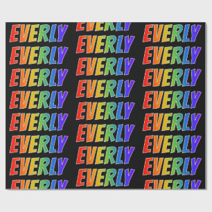 Rainbow First Name "EVERLY"; Fun & Colourful Wrapping Paper