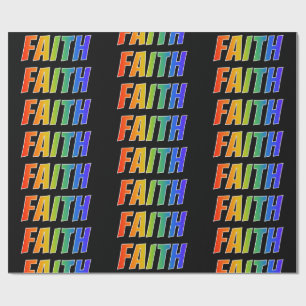 Rainbow First Name "FAITH"; Fun & Colourful Wrapping Paper