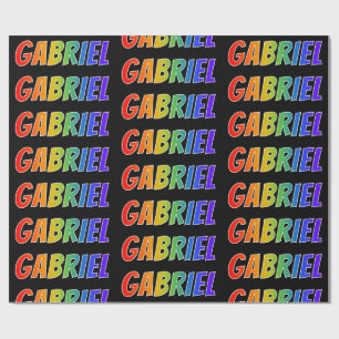 Rainbow First Name "GABRIEL"; Fun & Colourful Wrapping Paper