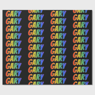 Rainbow First Name "GARY"; Fun & Colourful Wrapping Paper