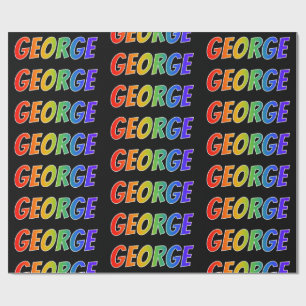 Rainbow First Name "GEORGE"; Fun & Colourful Wrapping Paper
