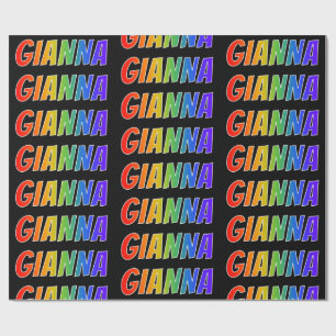 Rainbow First Name "GIANNA"; Fun & Colourful Wrapping Paper