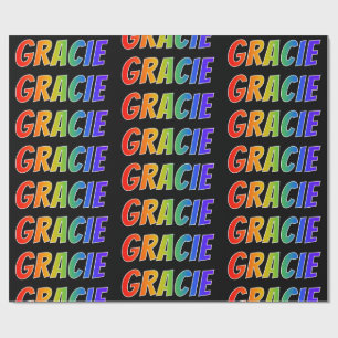 Rainbow First Name "GRACIE"; Fun & Colourful Wrapping Paper