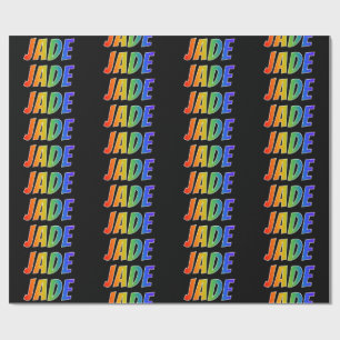 Rainbow First Name "JADE"; Fun & Colourful Wrapping Paper
