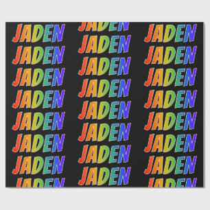Rainbow First Name "JADEN"; Fun & Colourful Wrapping Paper