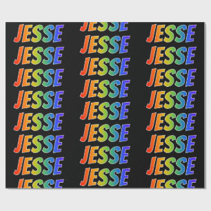 Rainbow First Name "JESSE"; Fun & Colourful Wrapping Paper