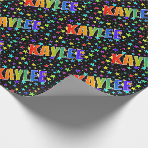 Rainbow First Name "KAYLEE" + Stars Wrapping Paper