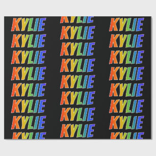 Rainbow First Name "KYLIE"; Fun & Colourful Wrapping Paper