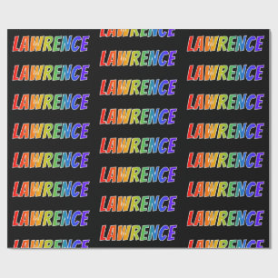 Rainbow First Name "LAWRENCE"; Fun & Colourful Wrapping Paper