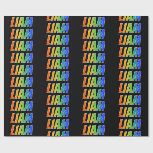 Rainbow First Name "LIAM"; Fun & Colourful Wrapping Paper