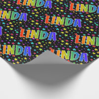 Rainbow First Name "LINDA" + Stars